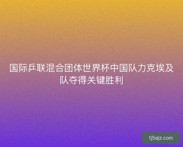 国际乒联混合团体世界杯中国队力克埃及队夺得关键胜利