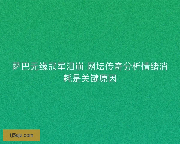 萨巴无缘冠军泪崩 网坛传奇分析情绪消耗是关键原因
