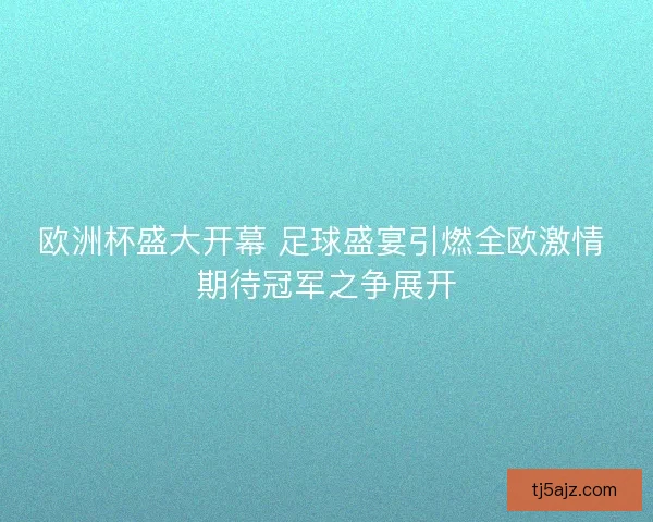 欧洲杯盛大开幕 足球盛宴引燃全欧激情 期待冠军之争展开